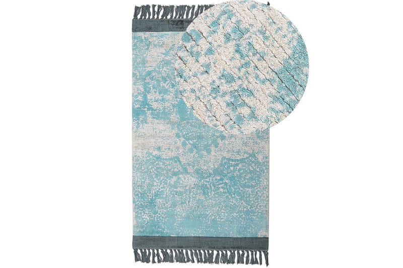 Teppe Akarsu - Blå, beige, 80x150 cm - Tekstiler - Tepper & Matter - Moderne tepper - Viskosematter