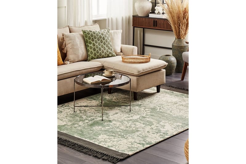 Teppe Akarsu - Grønn, svart, beige, 160x230 cm - Tekstiler - Tepper & Matter - Moderne tepper - Viskosematter
