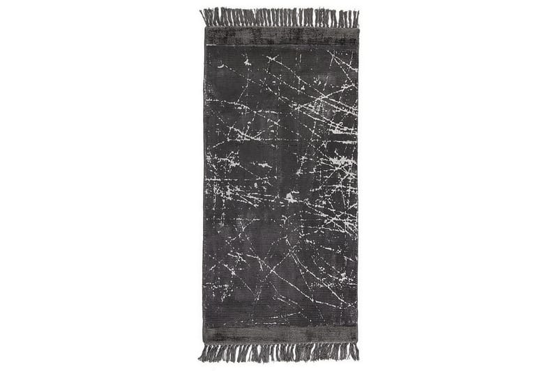 Teppe Hanli - Mørkegrå, hvit, 80x150 cm - Tekstiler - Tepper & Matter - Moderne tepper - Viskosematter