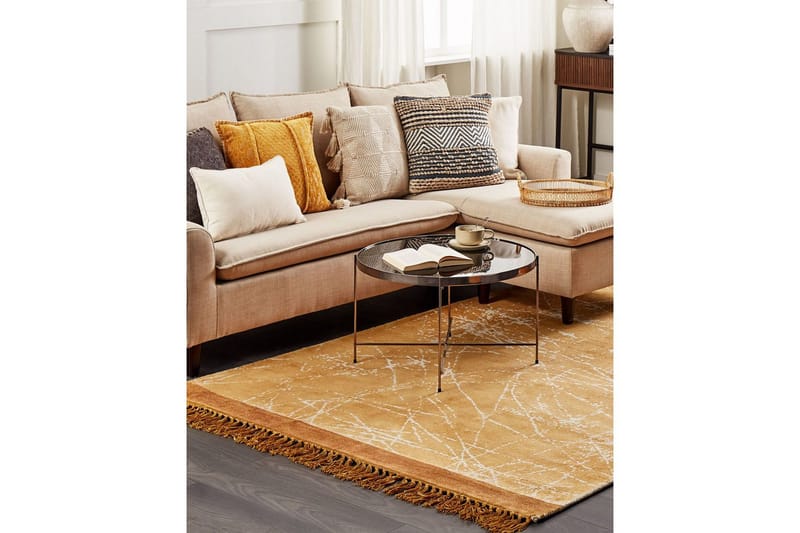 Teppe Hanli - Oransje, Hvit, 160x230 cm - Tekstiler - Tepper & Matter - Moderne tepper - Viskosematter