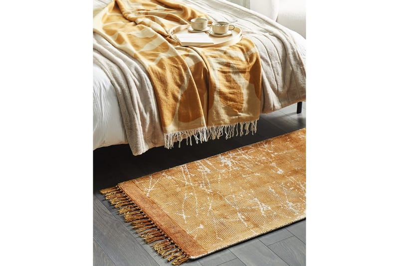 Teppe Hanli - Oransje, Hvit, 80x150 cm - Tekstiler - Tepper & Matter - Moderne tepper - Viskosematter