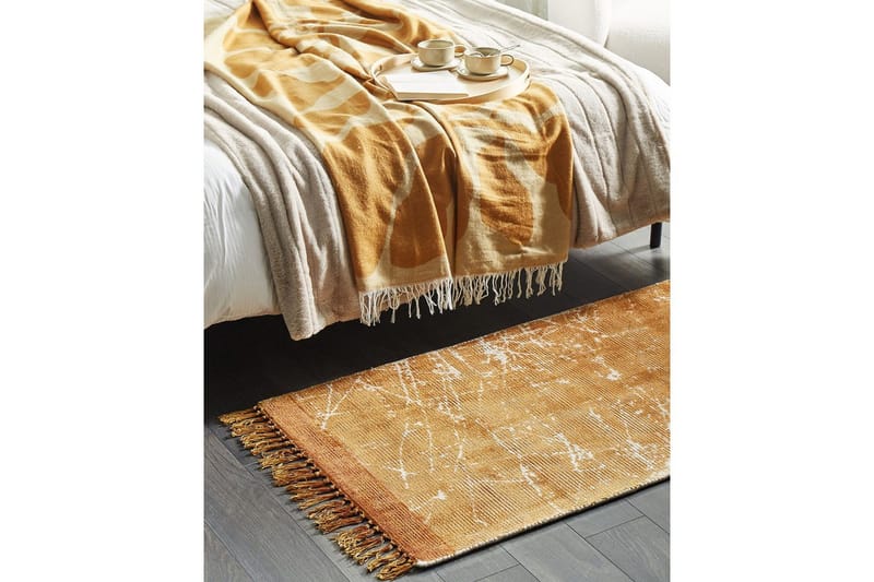 Teppe Hanli - Oransje, Hvit, 80x150 cm - Tekstiler - Tepper & Matter - Moderne tepper - Viskosematter