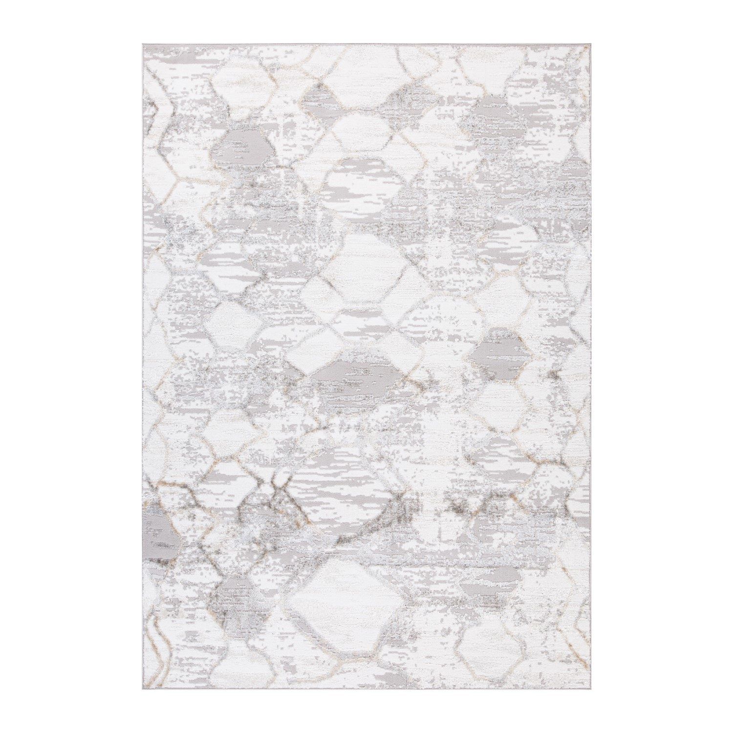 Teppe Vanor 100x150 cm - sølv/hvit