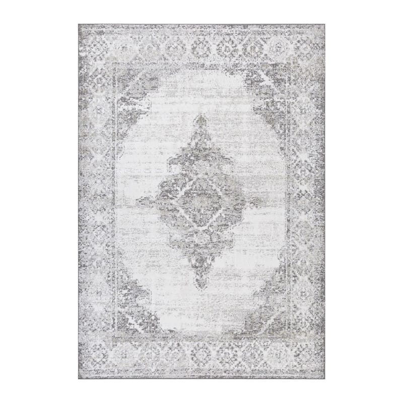 Teppe Vanor 200x285 cm, Hvit/grå