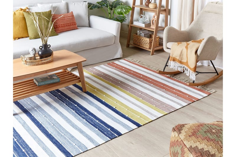 Tozakli Ryeteppe 160x230 cm - Blå - Tekstiler - Tepper & Matter - Moderne tepper - Ryeteppe