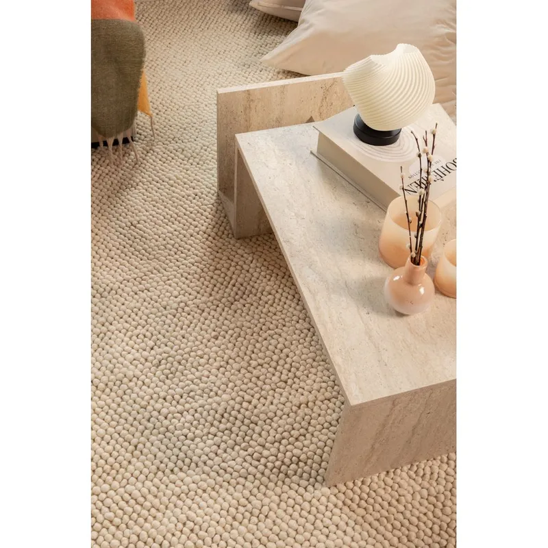 Ullmatte Bubble Kvadrat - 240x240 cm, krem - Tekstiler - Tepper & Matter - Moderne tepper - Ullteppe
