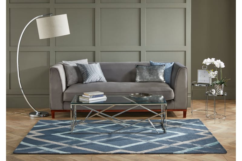 Architect Trellis Ullmatte 120x170 cm Blå - Flair Rugs - Tekstiler - Tepper & Matter - Moderne tepper - Ullteppe