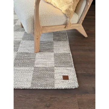 Ullteppe Chessie Kvadrat - 200x200 cm, Grå - Tekstiler - Tepper & Matter - Moderne tepper - Ullteppe