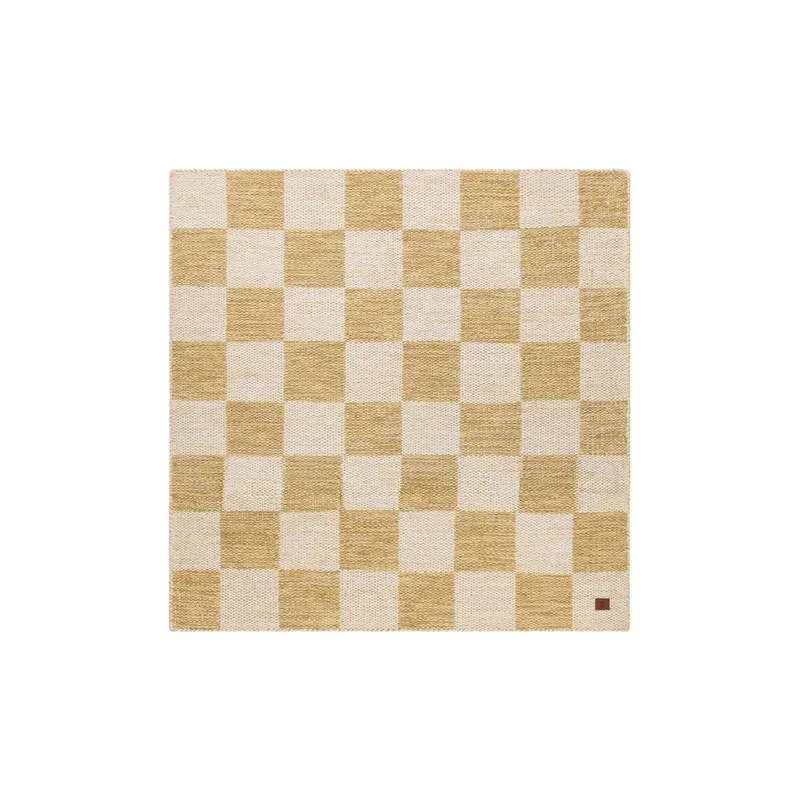 Ullteppe Chessie Kvadrat, 200x200 cm, Oker-gul