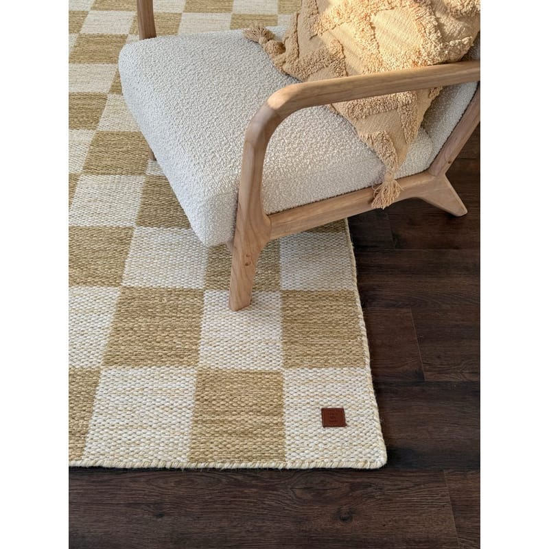 Ullteppe Chessie Kvadrat - 200x200 cm, Oker-gul - Tekstiler - Tepper & Matter - Moderne tepper - Ullteppe