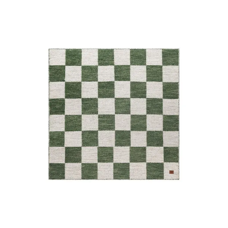 Ullteppe Chessie Kvadrat, 200x200 cm, Smaragdgrønn