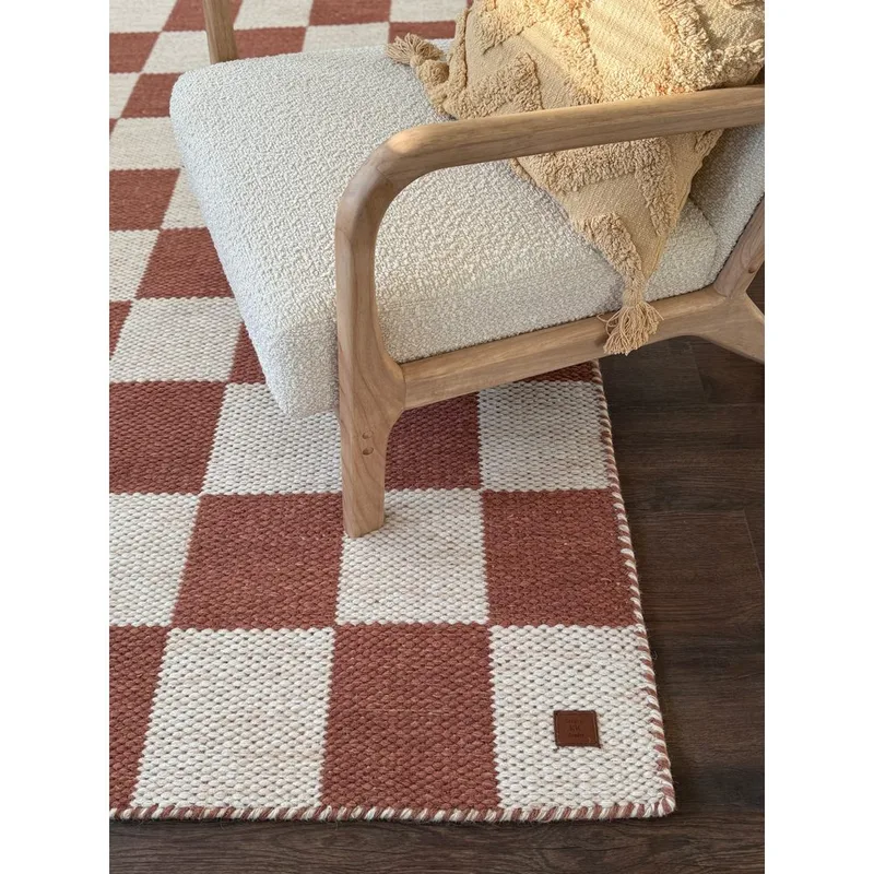 Ullteppe Chessie Kvadrat - 200x200 cm, Terrakotta - Tekstiler - Tepper & Matter - Moderne tepper - Ullteppe