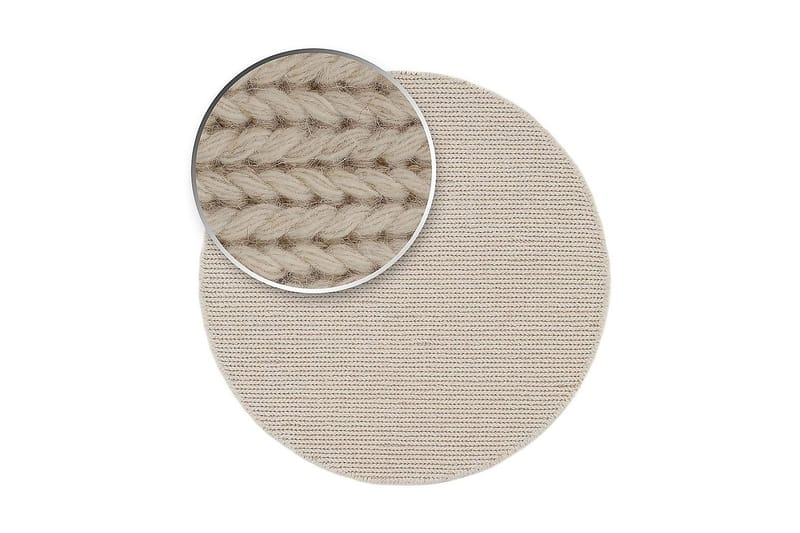 Dalarö Ullmatte 200 cm Rund - Hvit - Tekstiler - Tepper & Matter - Moderne tepper - Ullteppe