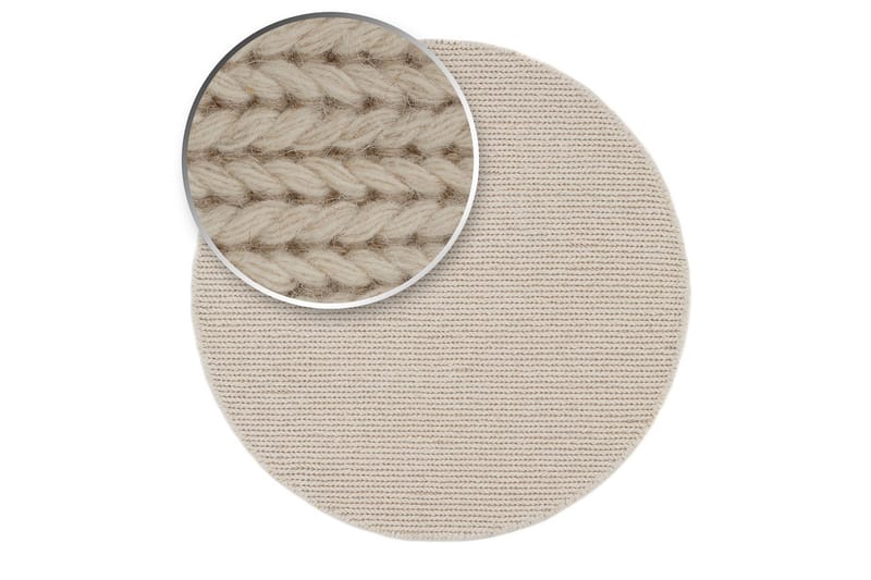 Dalarö Ullmatte 240 cm Rund - Hvit - Tekstiler - Tepper & Matter - Moderne tepper - Ullteppe