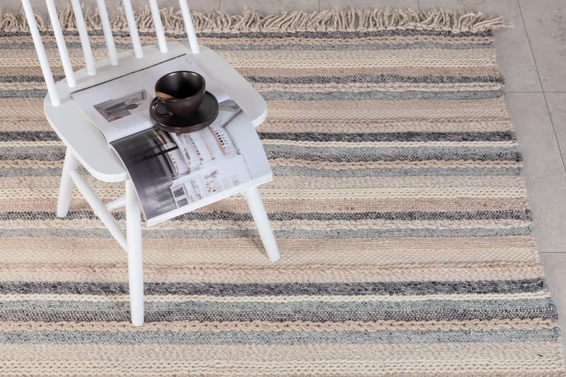 Gudha Ullmatte 200x300 cm - Beige/Blå - Tekstiler - Tepper & Matter - Moderne tepper - Ullteppe