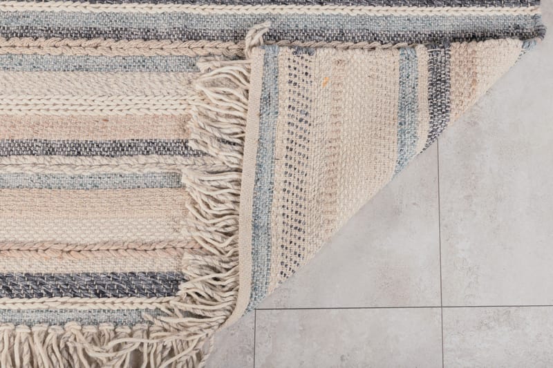Gudha Ullmatte 200x300 cm - Beige/Blå - Tekstiler - Tepper & Matter - Moderne tepper - Ullteppe