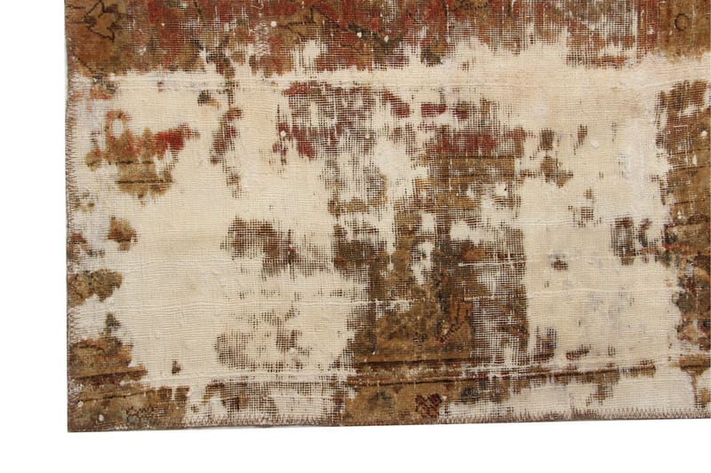Håndknyttet Vintage Matte Ull Brun/Krem 128x177 cm - Ullteppe - Håndvevde tepper