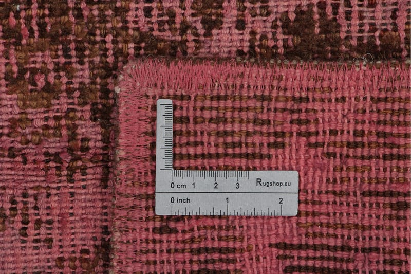 Håndknyttet Vintage Matte Ull Brun/Rosa 137x177 cm - Ullteppe - Håndvevde tepper