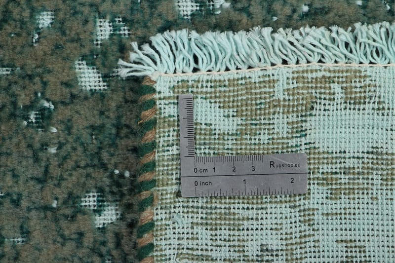Håndknyttet Vintage Matte Ull Grønn 218x205 cm - Ullteppe - Håndvevde tepper