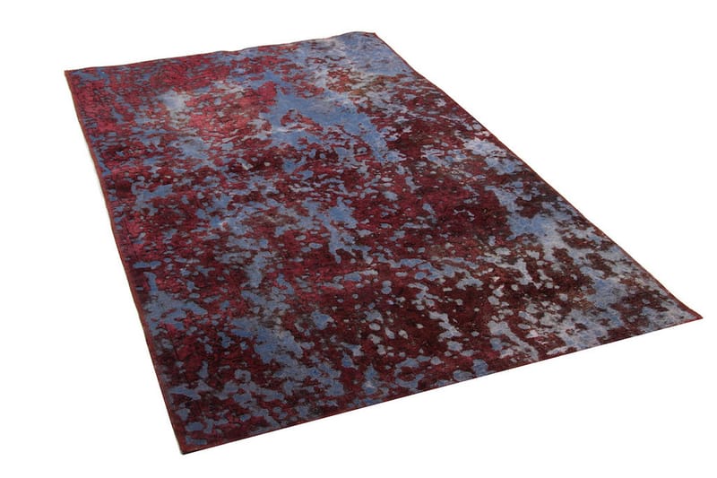 H�åndknyttet Vintage Matte Ull Mørk Blå/Rød 128x194 cm - Ullteppe - Håndvevde tepper