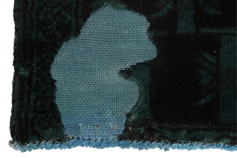 Håndknyttet Vintage Matte Ull Mørkegrønn/Blå 110x300 cm - Ullteppe - Håndvevde tepper