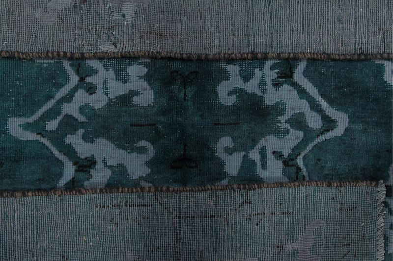 Håndknyttet Vintage Matte Ull Mørkegrønn/Blå 132x224 cm - Ullteppe - Håndvevde tepper