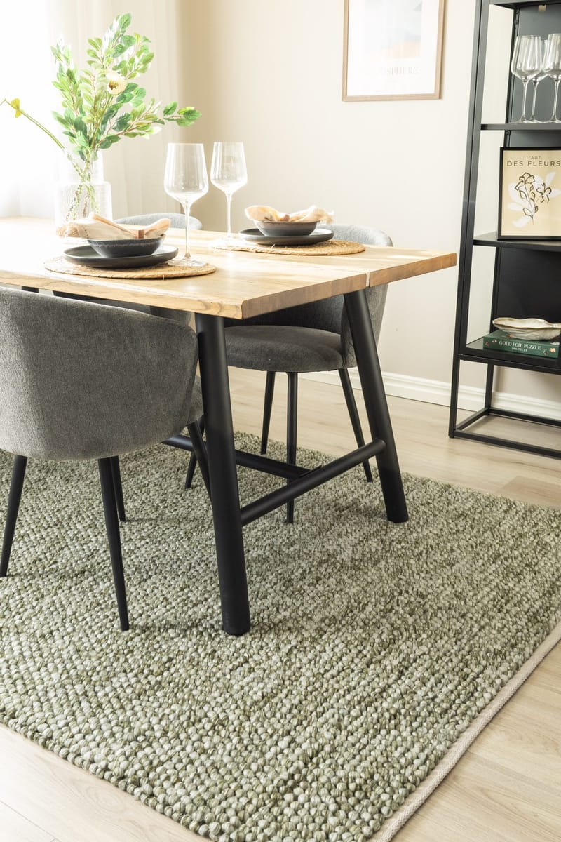 Håndvevd teppe KM Home Bubble 160x230 cm Olivengrønn - Olivengrønn - Tekstiler - Tepper & Matter - Moderne tepper - Ullteppe