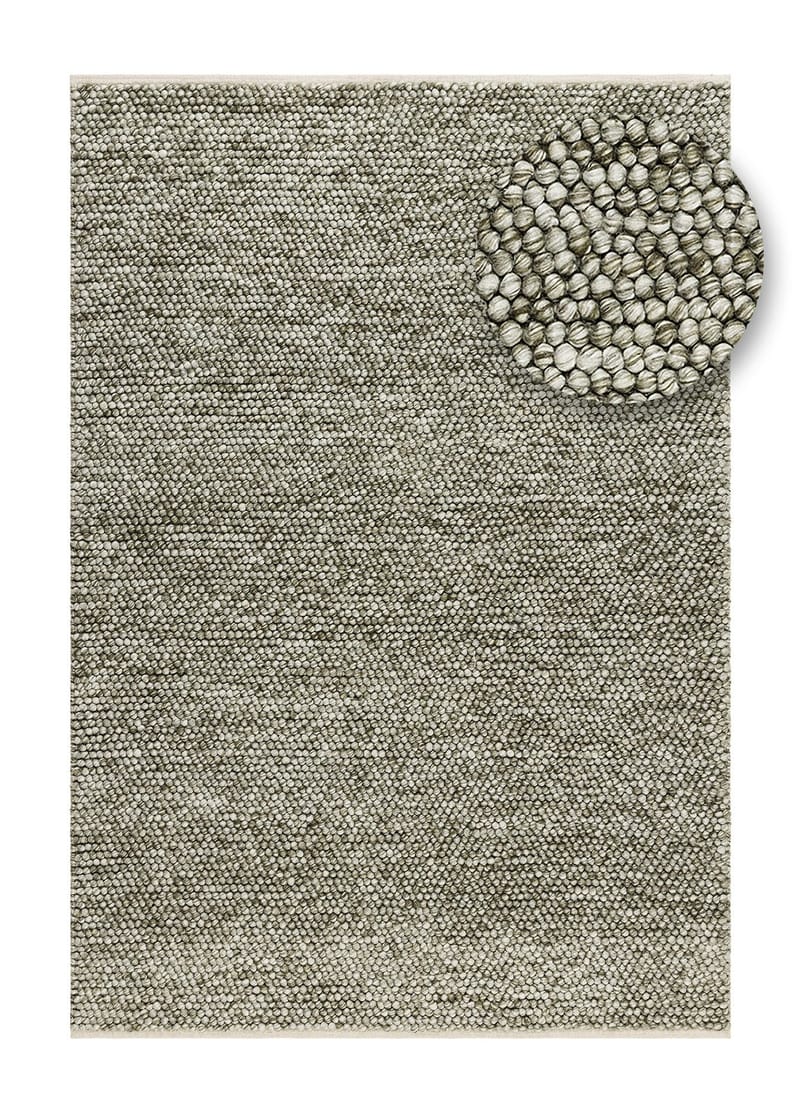 Håndvevd teppe KM Home Bubble 160x230 cm Olivengrønn - Olivengrønn - Tekstiler - Tepper & Matter - Moderne tepper - Ullteppe