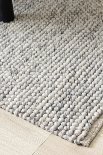 Håndvevd teppe KM Home Bubble kvadrat 200x200 cm Grå Melange - Grå melert - Tekstiler - Tepper & Matter - Moderne tepper - Ullteppe