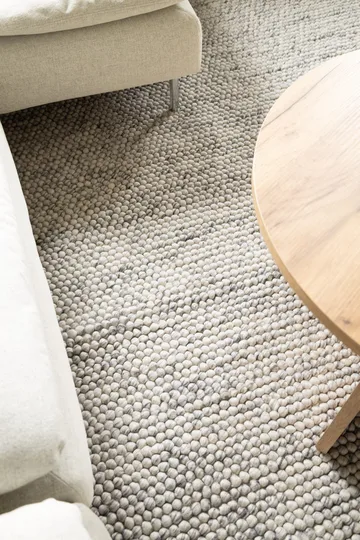 Håndvevd teppe KM Home Bubble kvadrat 200x200 cm Grå Melange - Grå melert - Tekstiler - Tepper & Matter - Moderne tepper - Ullteppe