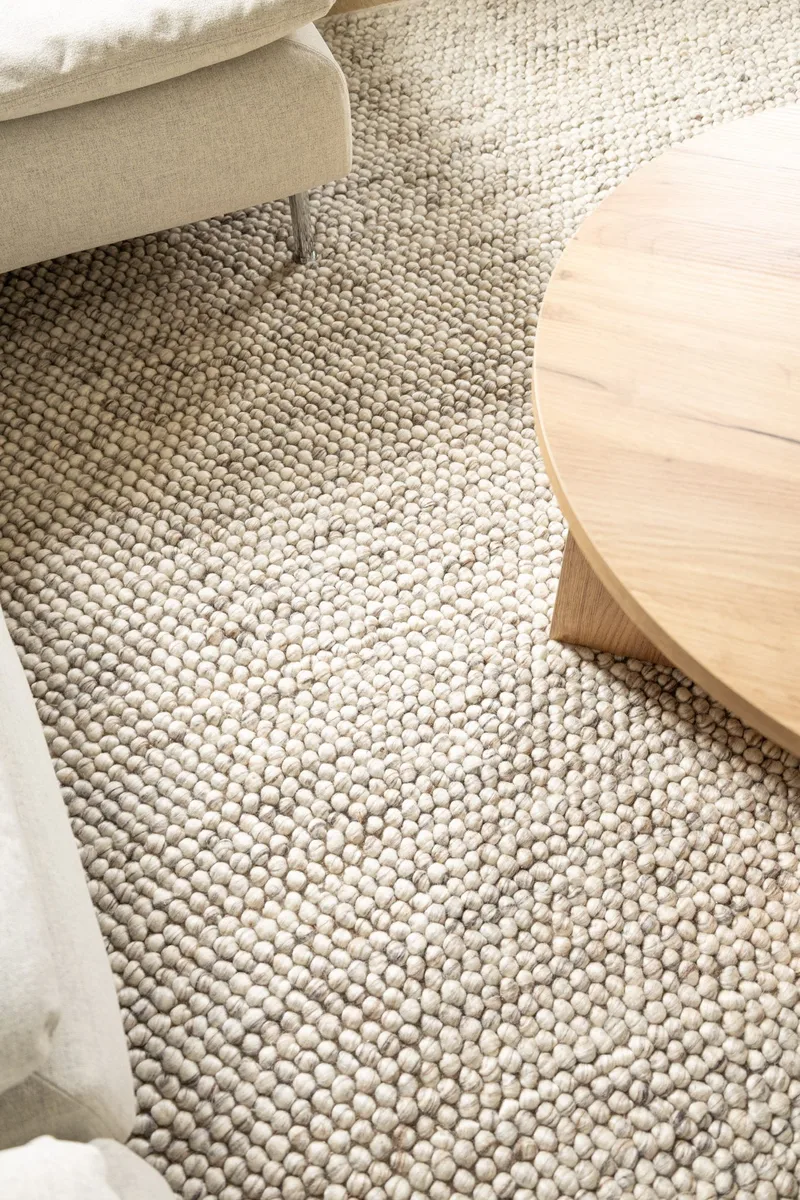 Håndvevd teppe KM Home Bubble kvadrat 240x240 cm Lin - lin - Tekstiler - Tepper & Matter - Moderne tepper - Ullteppe