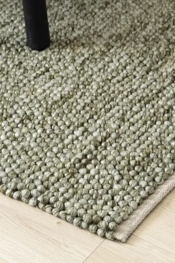 Håndvevd teppe KM Home Bubble kvadrat 300x300 cm Olivengrønn - Olivengrønn - Tekstiler - Tepper & Matter - Moderne tepper - Ullteppe