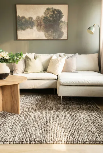 Håndvevd teppe KM Home Bubble kvadrat 300x300 cm Sjokolade Melange - sjokolade melert - Tekstiler - Tepper & Matter - Moderne tepper - Ullteppe