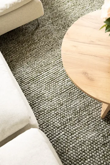 Håndvevd teppe KM Home Bubble rund 120x120 cm Olivengrønn - Olivengrønn - Tekstiler - Tepper & Matter - Moderne tepper - Ullteppe
