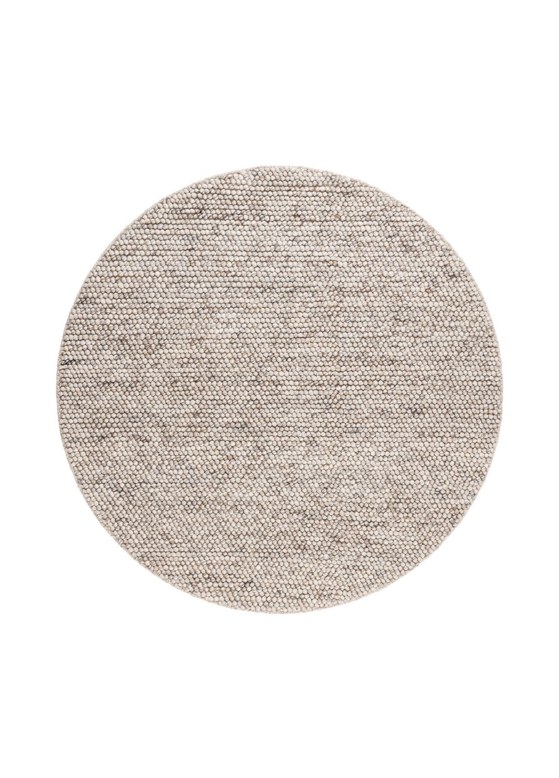 Håndvevd teppe KM Home Bubble rund 240x240 cm Lin - Lin