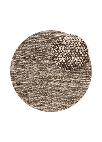 Håndvevd teppe KM Home Bubble rund 240x240 cm Sjokolade Melange - Sjokolade Melange - Tekstiler - Tepper & Matter - Moderne tepper - Ullteppe