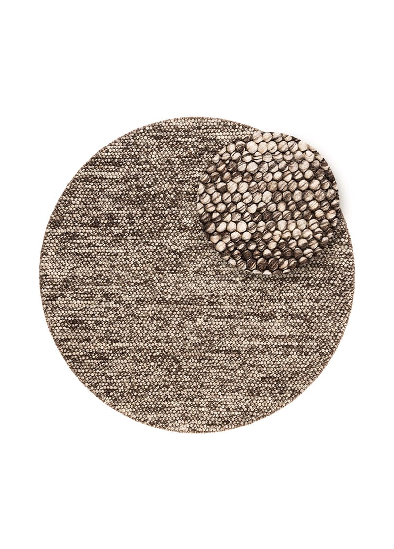 Håndvevd teppe KM Home Bubble rund 240x240 cm Sjokolade Melange - Sjokolade Melange - Tekstiler - Tepper & Matter - Moderne tepper - Ullteppe