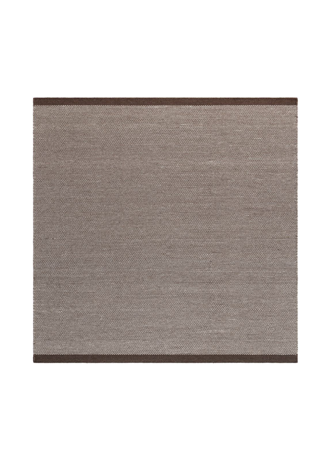 Håndvevd teppe KM Home Sandhamn Kvadrat 200x200 cm Sjokolade - Sjokolade