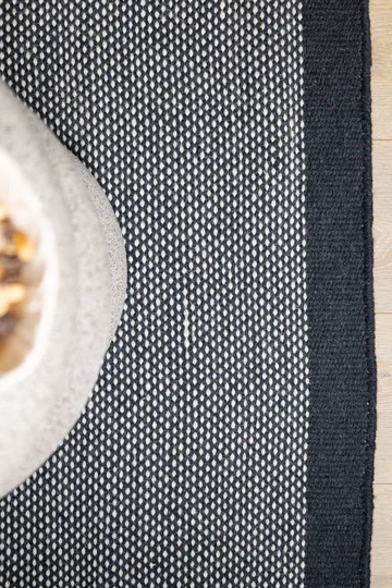 Håndvevd teppe KM Home Sandhamn Kvadrat 250x250 cm Indigoblå - indigoblå - Tekstiler - Tepper & Matter - Moderne tepper - Ullteppe