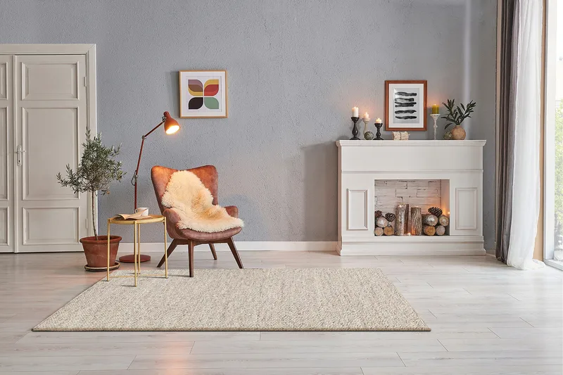 Skagen Ullmatte 160x230 cm Rektangulær - Sandmelange - Tekstiler - Tepper & Matter - Moderne tepper - Ullteppe