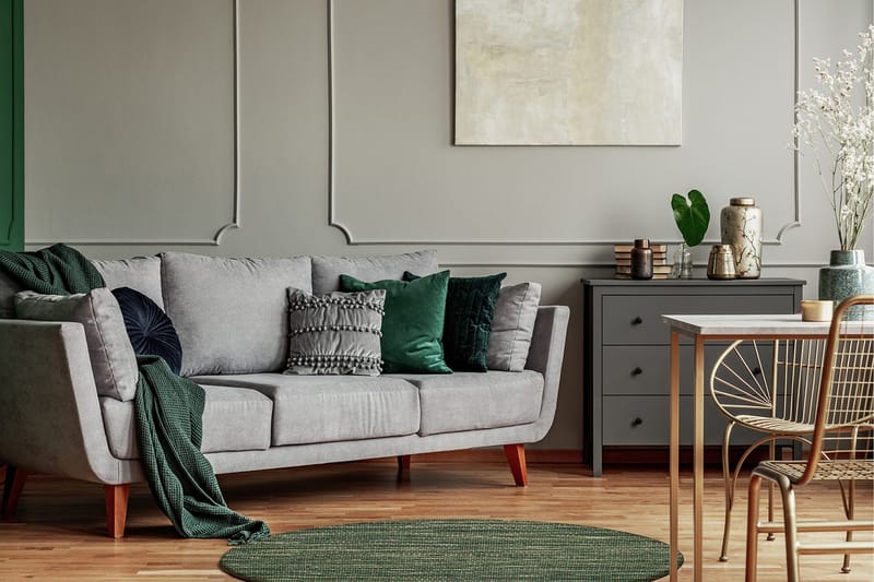 Skagen Ullmatte 300 cm Rund - Grønnmelange - Tekstiler - Tepper & Matter - Moderne tepper - Ullteppe