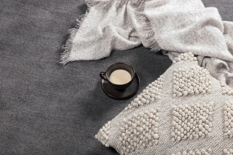 Ulla Matte Rund 200 cm - Mørkegrå - Tekstiler - Tepper & Matter - Moderne tepper - Ullteppe