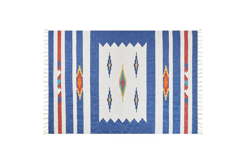 Varser Bomullsteppe 200x300 cm, Blå