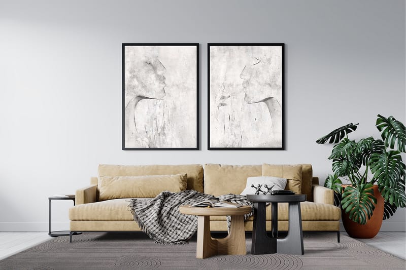 Amore Art Viskosematte Rektangulær 160x230 cm - Grå - Viskosematter
