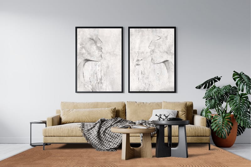 Amore Art Viskosematte Rektangulær 200x290 cm - Terracotta - Viskosematter
