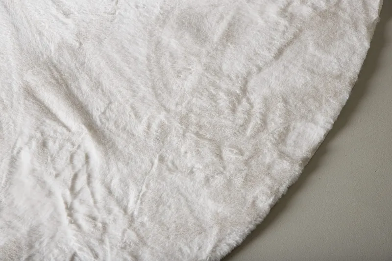 Nina Polyestermatte Rund 200 cm - Hvit - Tekstiler - Tepper & Matter - Moderne tepper - Viskosematter