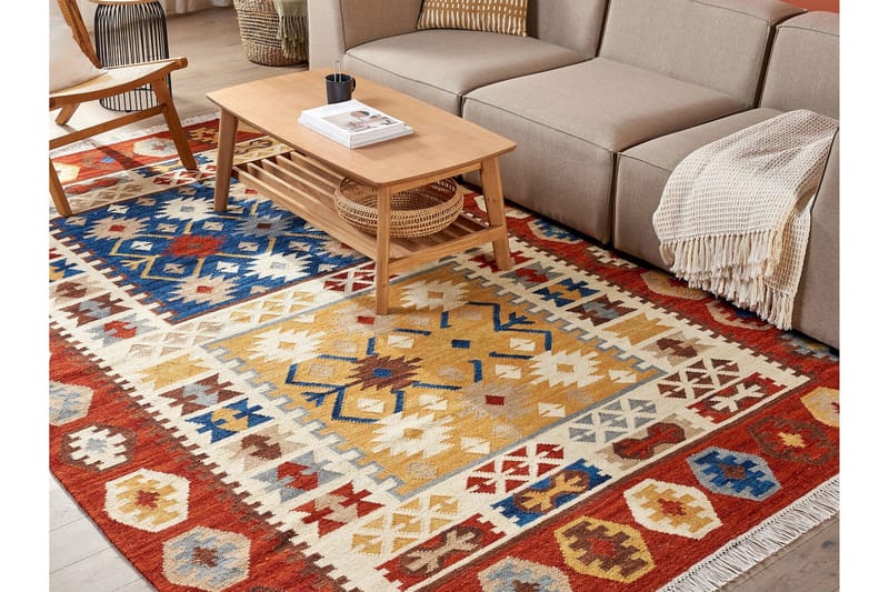 Voskehat Ullteppe 200x300 cm - Rød - Tekstiler - Tepper & Matter - Moderne tepper - Ullteppe