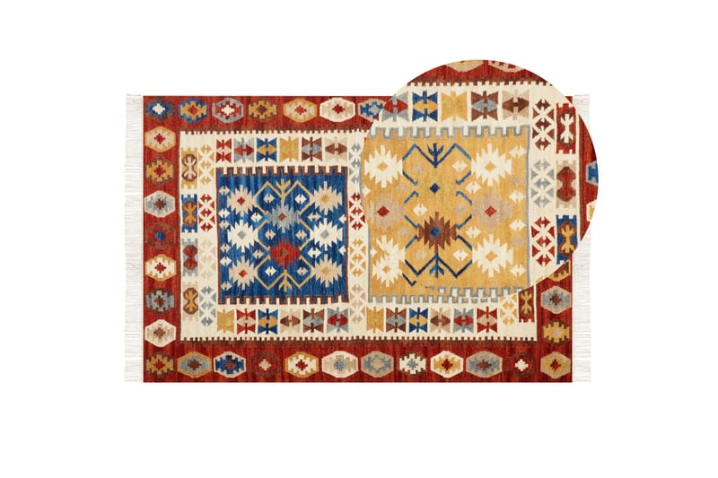 Voskehat Ullteppe 200x300 cm - Rød - Tekstiler - Tepper & Matter - Moderne tepper - Ullteppe