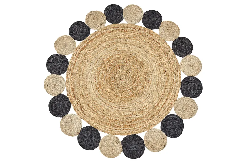 Vostan Juteteppe 140 cm Rund, Svart