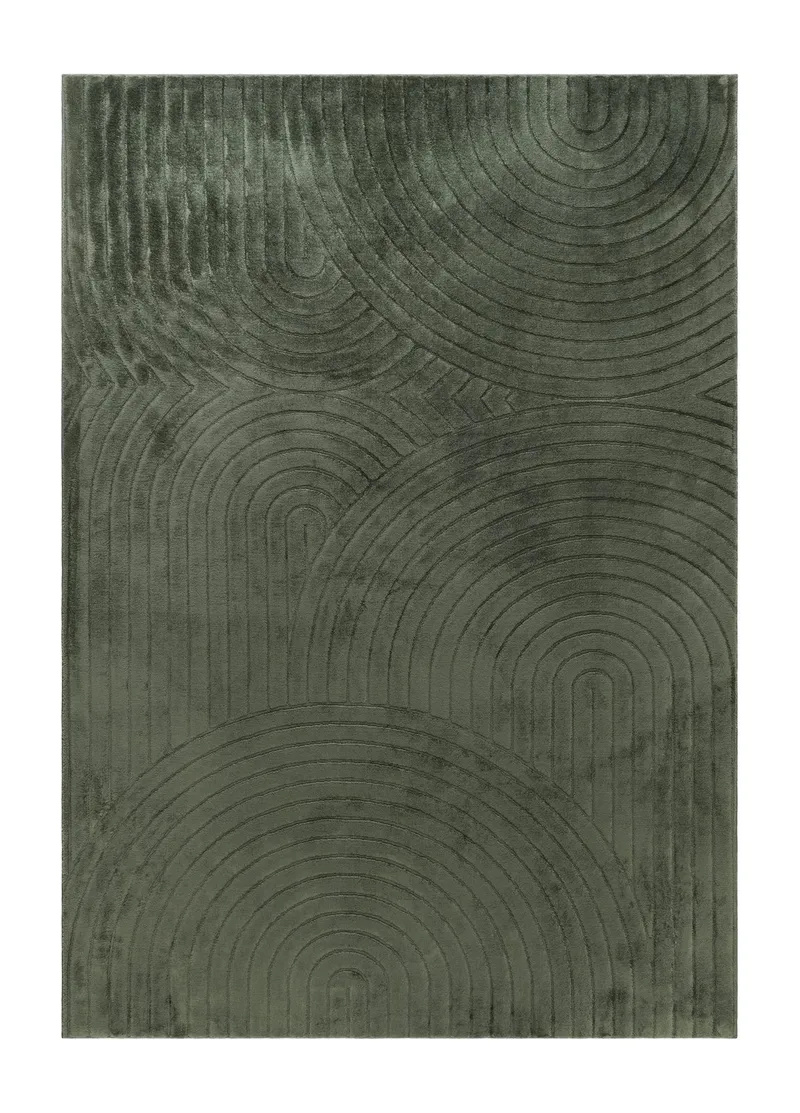 Maskinvevd teppe Cozy Zen 155x230 cm, Smaragdgrønn